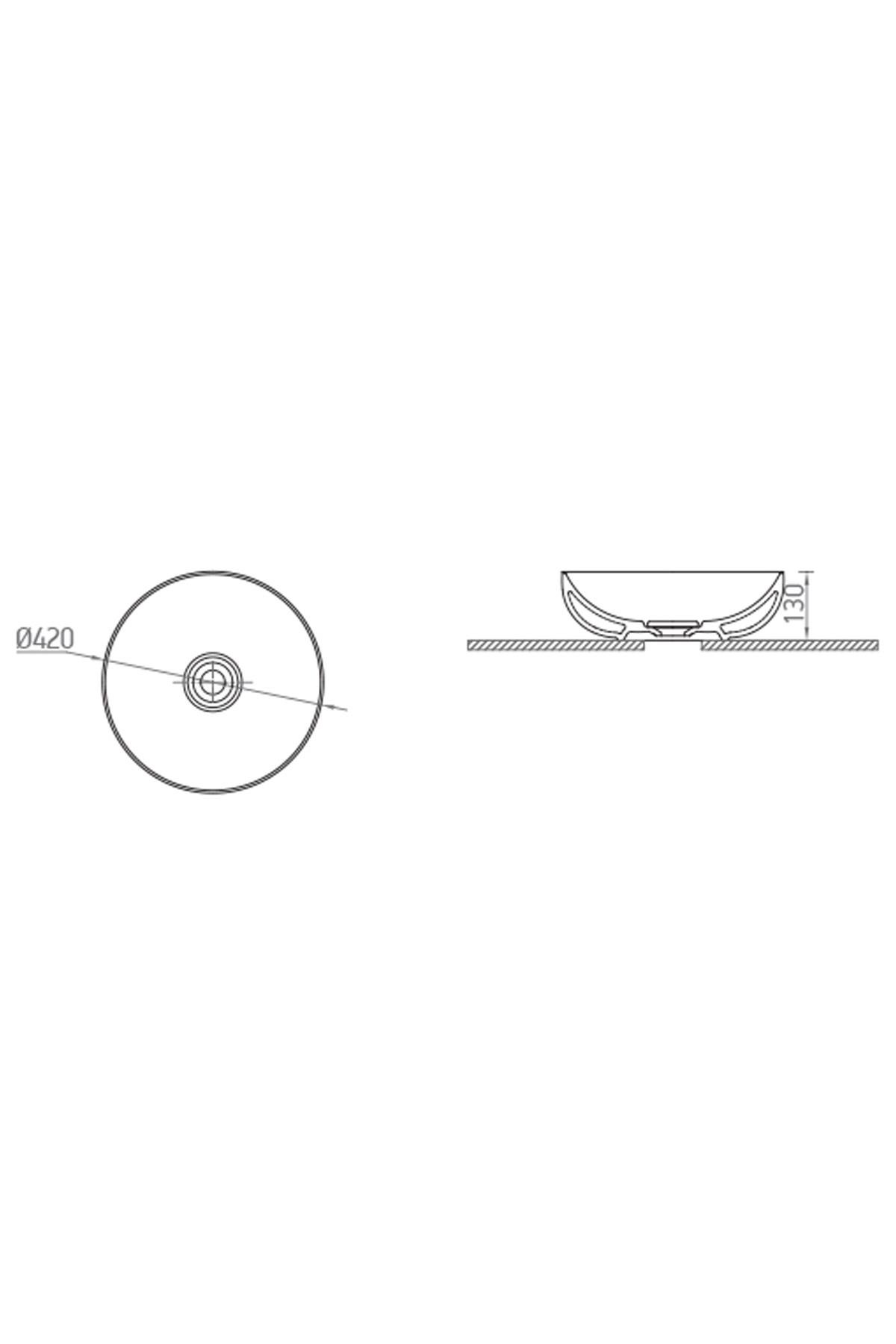 Esvit Vision Class 42 cm Tezgah Üstü Lavabo (6342)