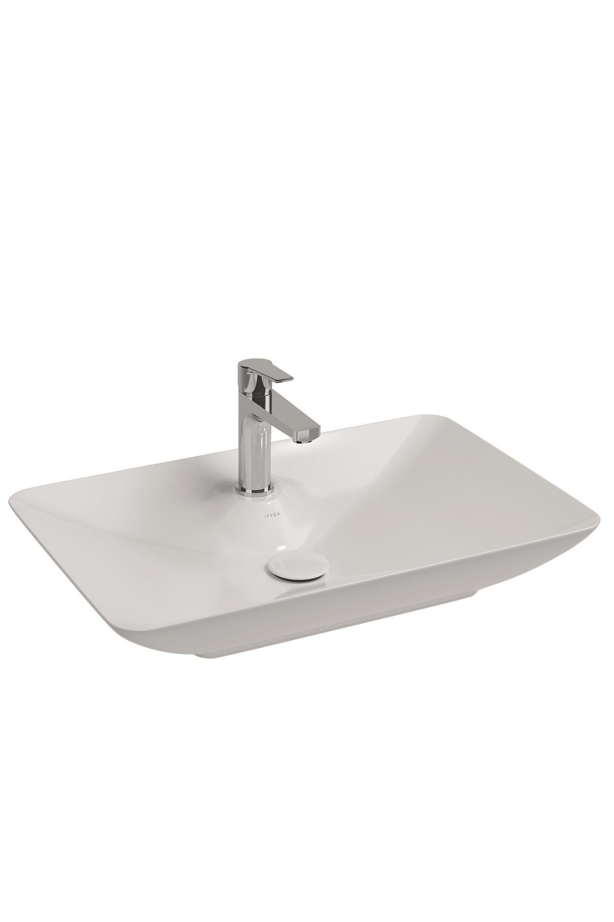 İsvea SistemaY Clear 65 cm Tezgah Üstü Lavabo - Beyaz (10SY50065SV)