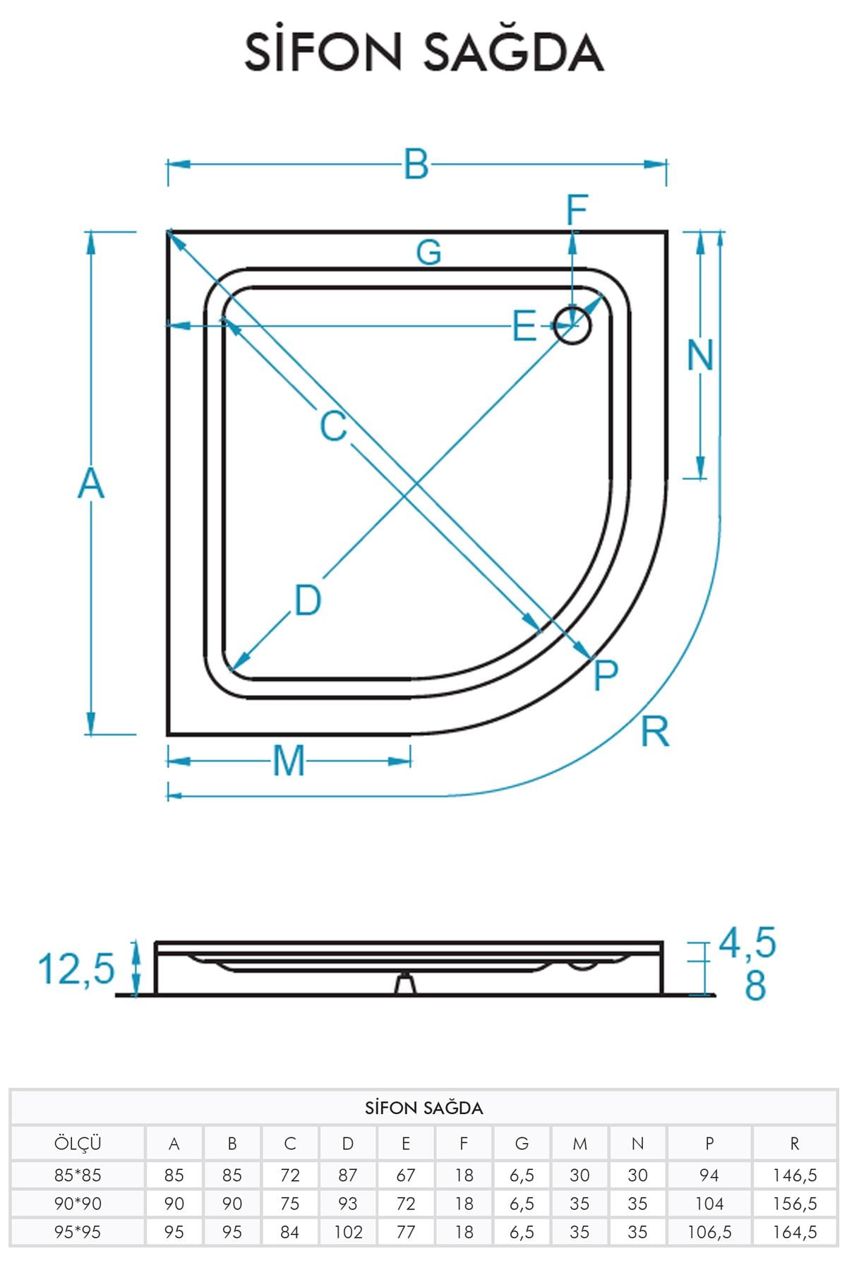 Mila Oval Monoblok Duş Teknesi