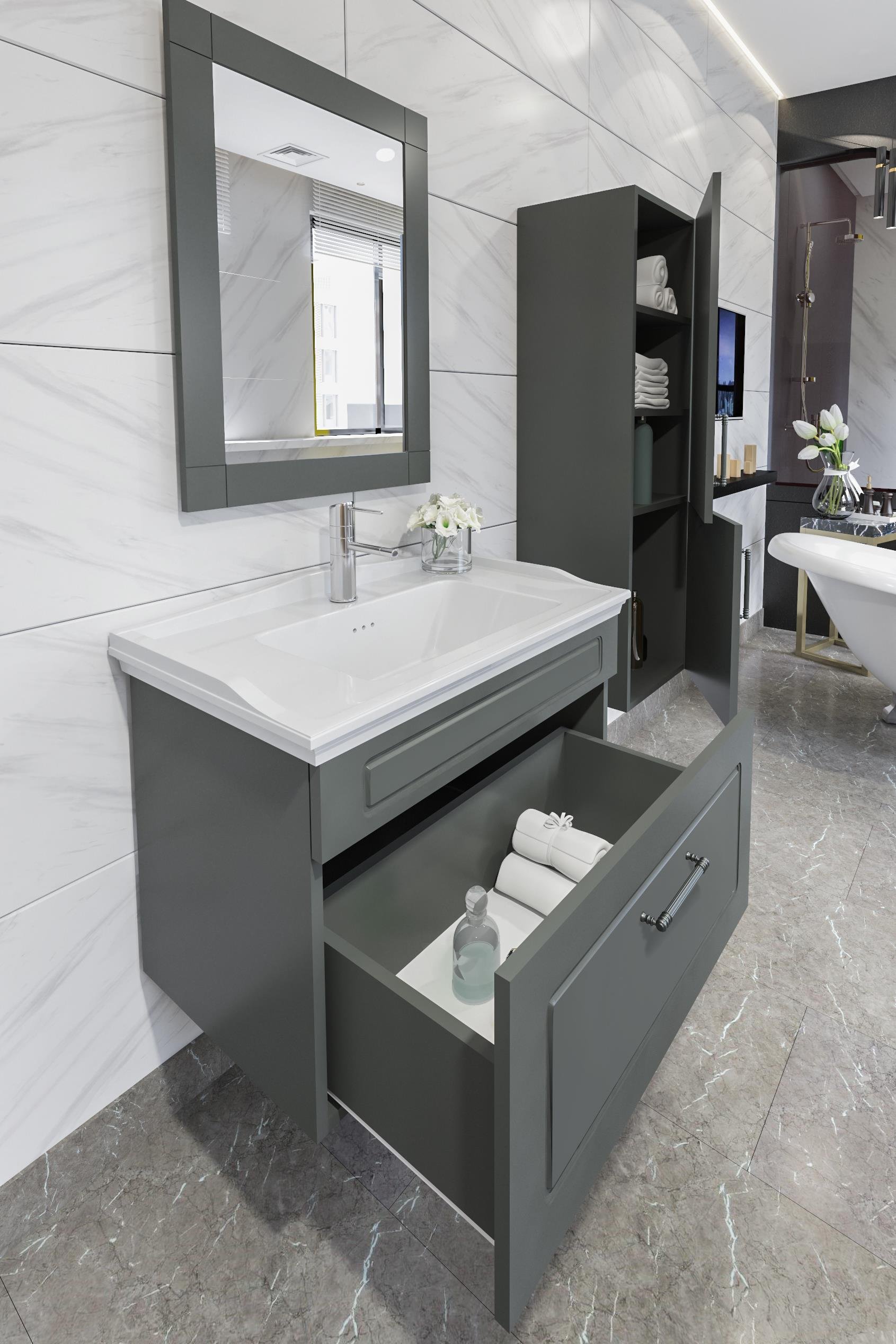 Monaco 80 Cm Banyo Dolabı