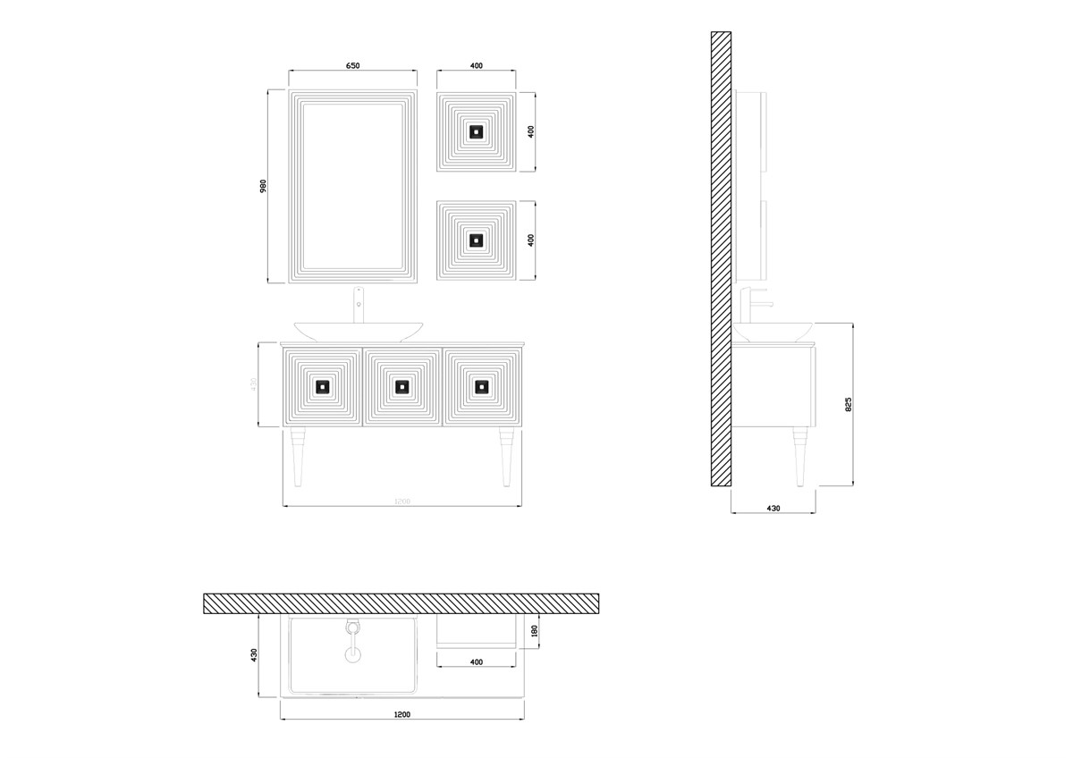 MOSTAR 120CM ANRASİT LAVABOLU BANYO DOLABI-BORDO