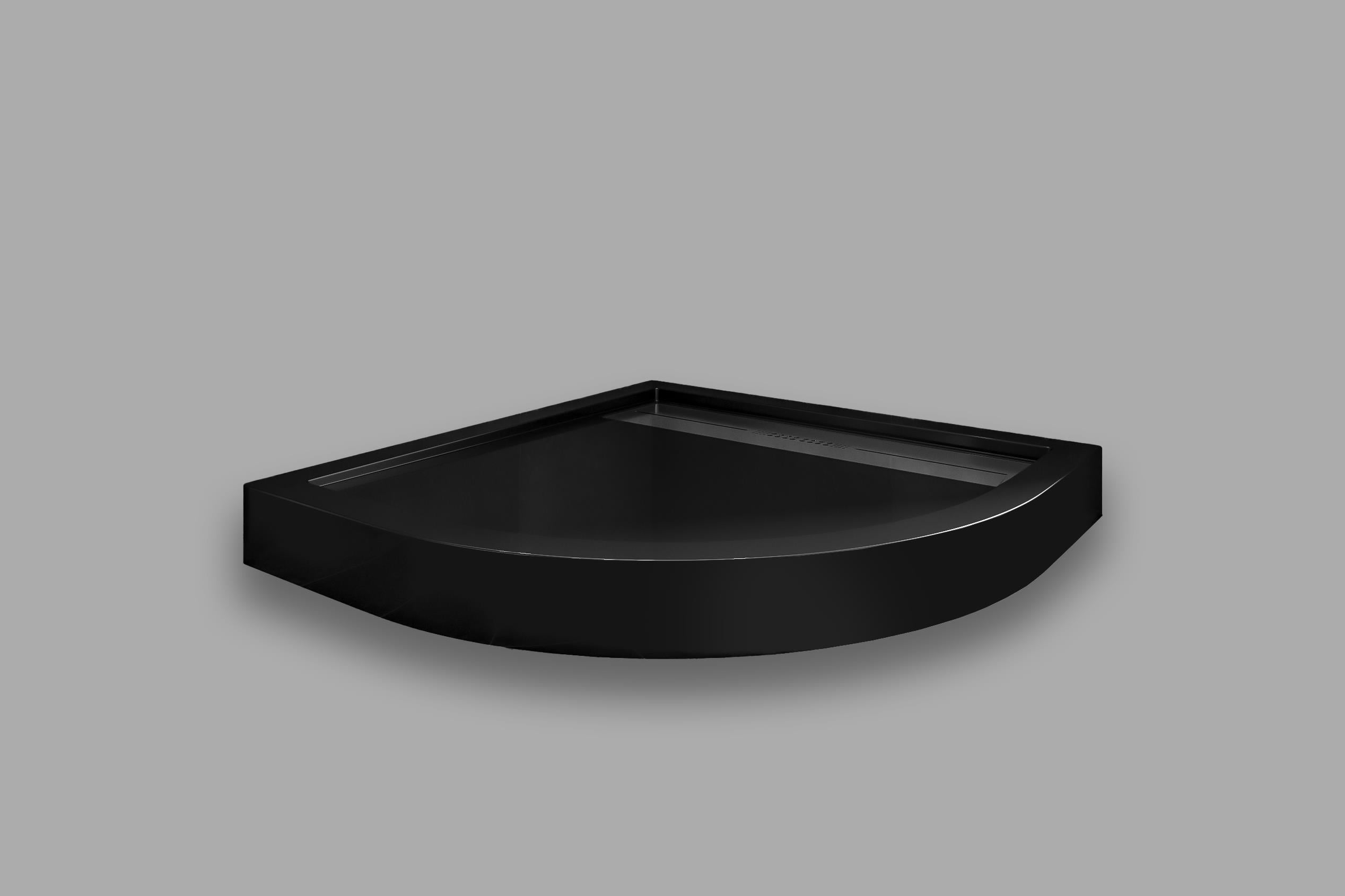 NETDEKO OLİVO  OVAL PASLANMAZ SİFONLU MONOBLOK SİYAH  DUŞ TEKNESİ