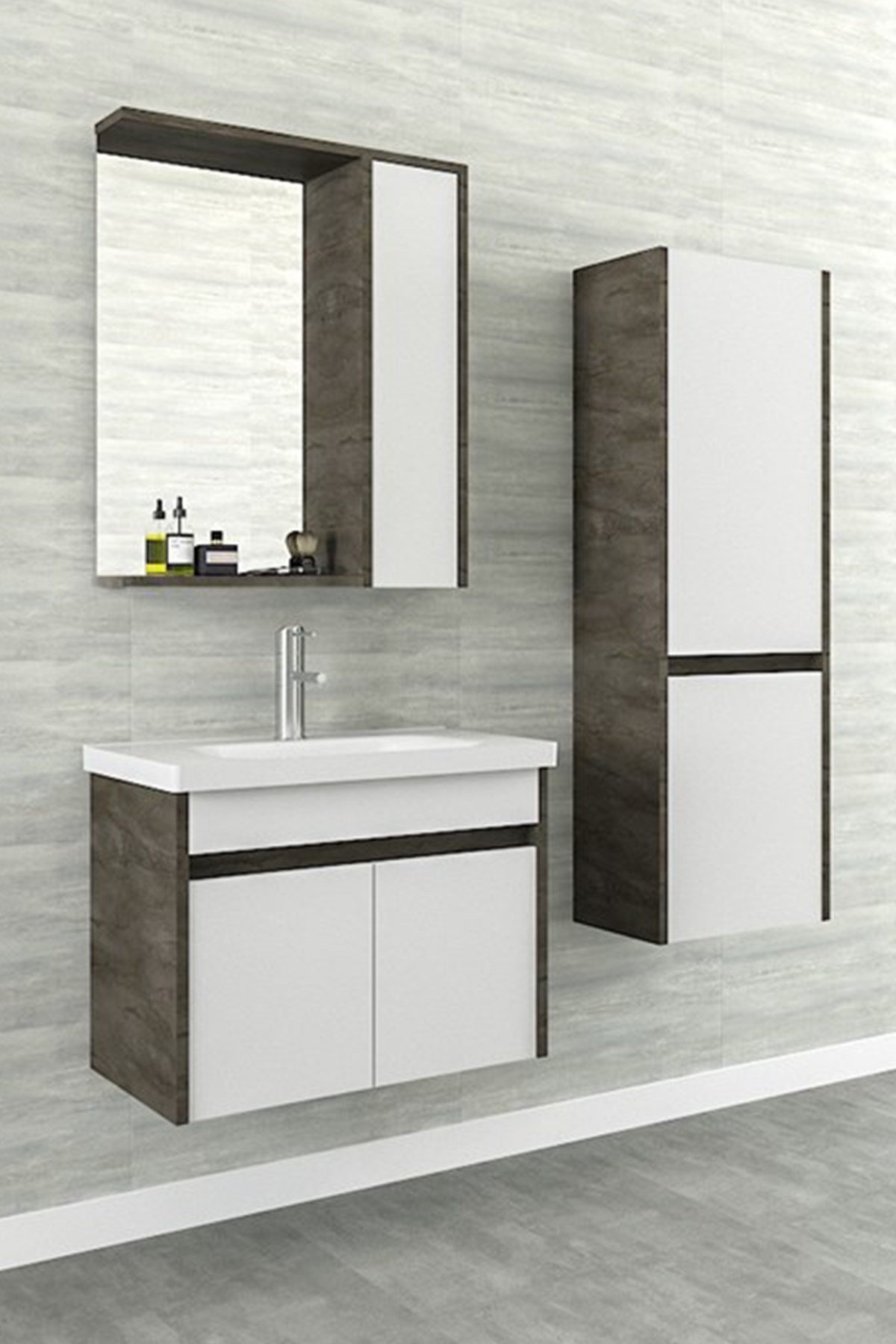 NİCE 65 CM  BANYO DOLABI- BEYAZ/İRONY (BOY DOLABI HARİÇ)