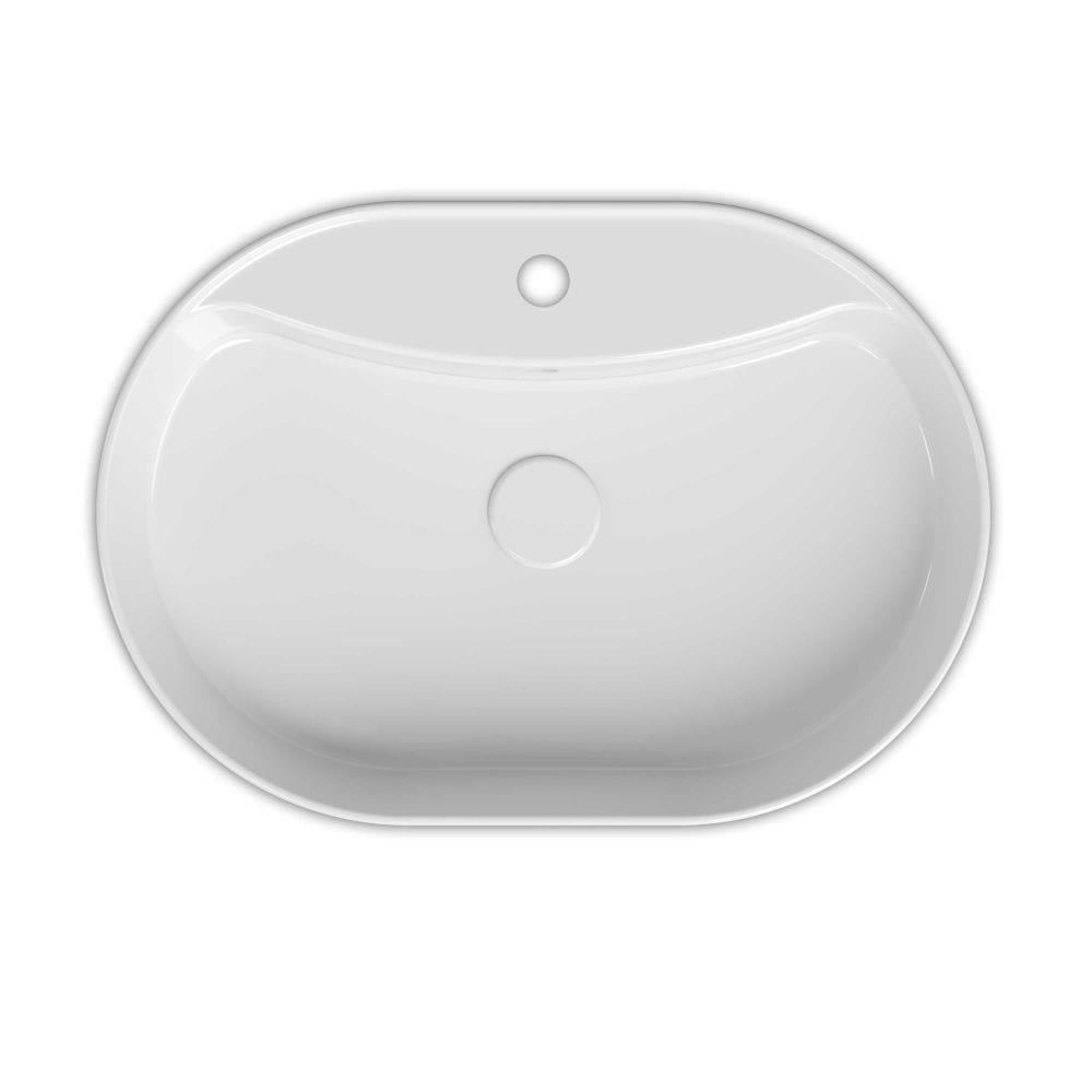 Otto Bagno 60 cm Allegro Oval Tezgah Üstü Lavabo Beyaz (5060)