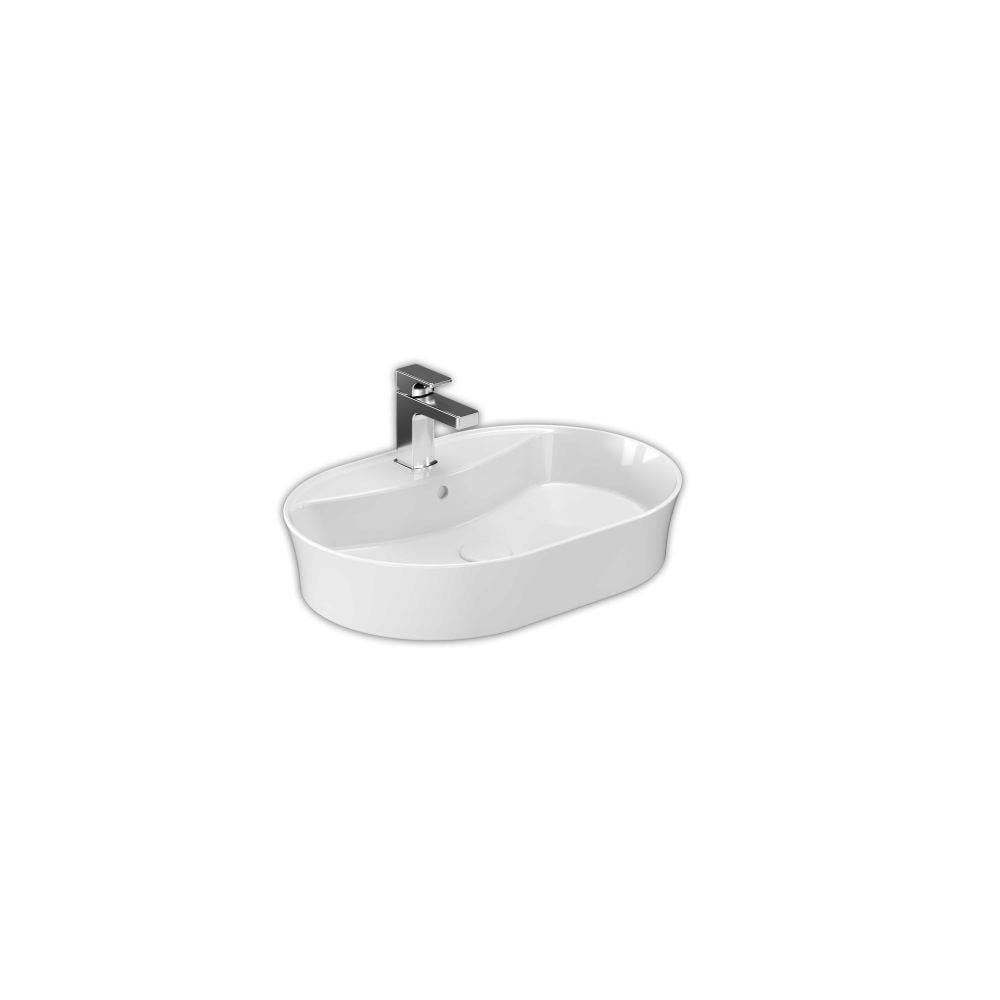 Otto Bagno 60 cm Allegro Oval Tezgah Üstü Lavabo Beyaz (5060)