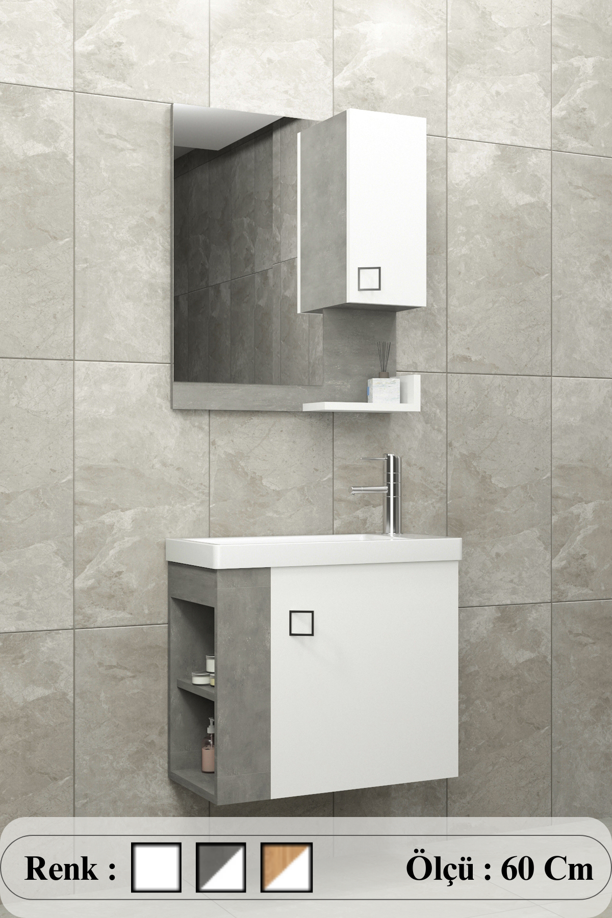Poly 60 Cm Banyo Dolabı