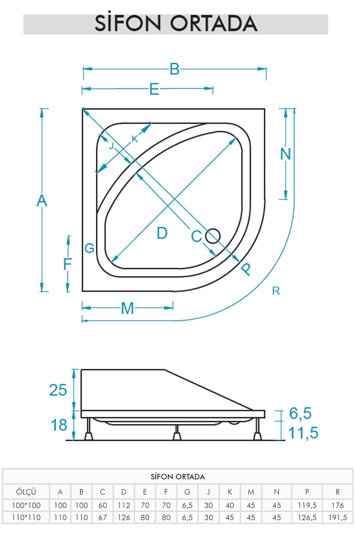 Sandy Panelli Oval Oturmalı Duş Teknesi