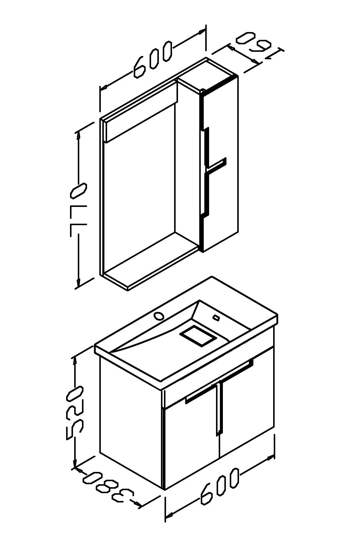 TEMPO 60 CM BANYO DOLABI (BOY DOLAP HARİÇ )