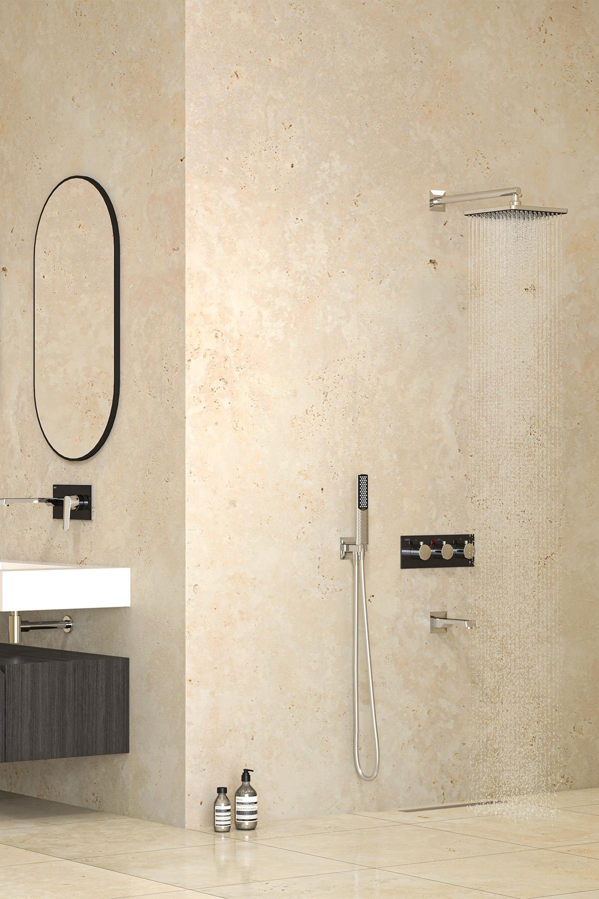 TeskaTeska Lande Termostatik Üç Yönlü-Siyah CamlıT 4010S