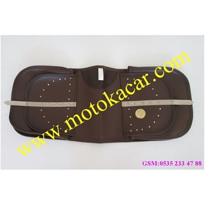 MOTOSİKLET DERİ HEYBE KAHVERENGİ - SİYAH