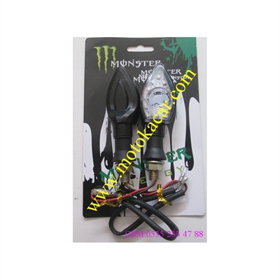 KALPLİ LET KIRMIZI NİKEL SİYAH  SARI IŞIK SİNYAL