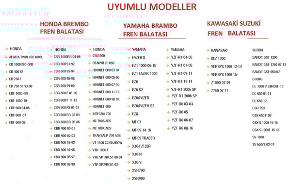 BREMBO ARKA FREN BALATASI 