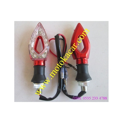 KALPLİ LET KIRMIZI NİKEL SİYAH  SARI IŞIK SİNYAL