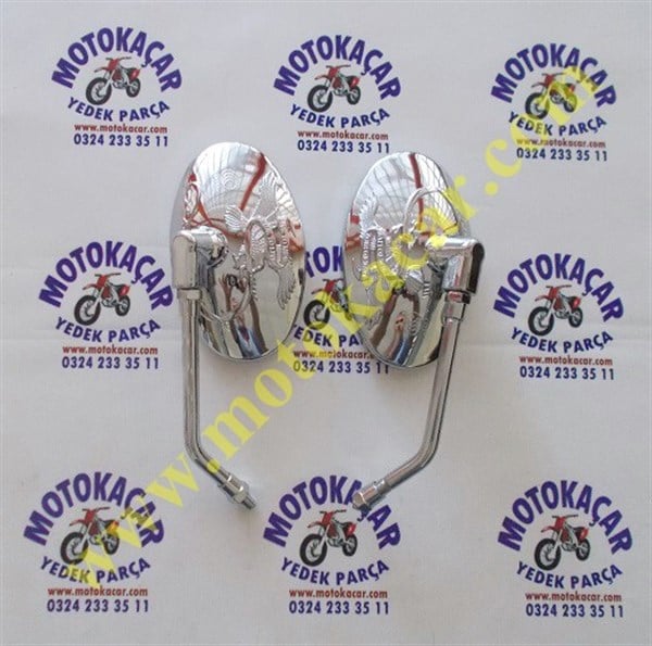 CHOPPER NİKEL KARTAL RESİMLİ AYNA
