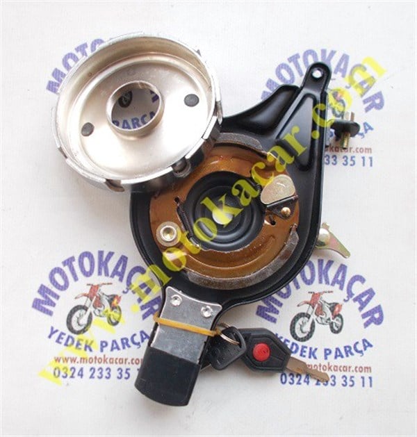 E-BIKE ARKA KAMPANA KOMPLE KILITLI BALATALI 100.LÜK SİYAH