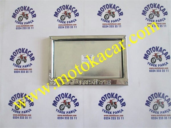 MOTOSİKLET PLAKA SACI NİKELAJ TÜRKİYE YAZILI