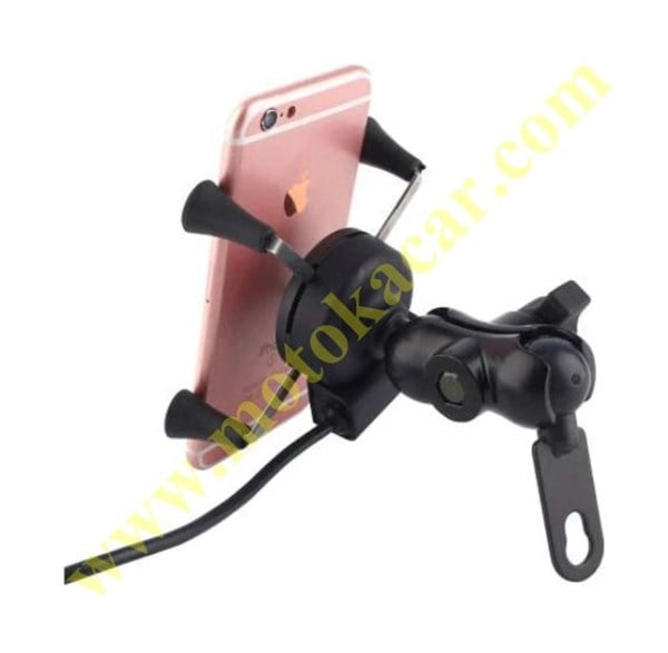 MOTOSİKLET TELEFON TUTUCU ŞARJ SOKETLİ