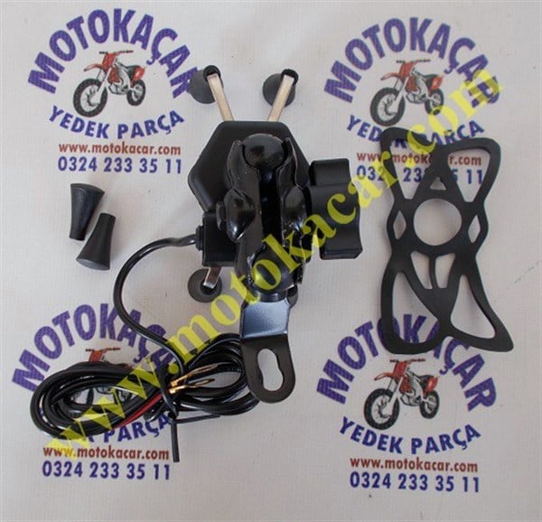 MOTOSİKLET TELEFON TUTUCU ŞARJ SOKETLİ