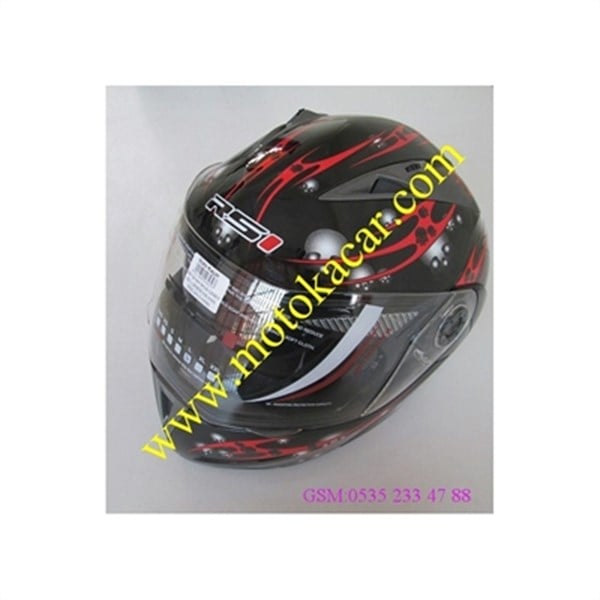 RS1 S350 BEYAZ SİYAH SKUII CANDY  ÇENESİ KALKAN GÖZLÜKLÜ KASK