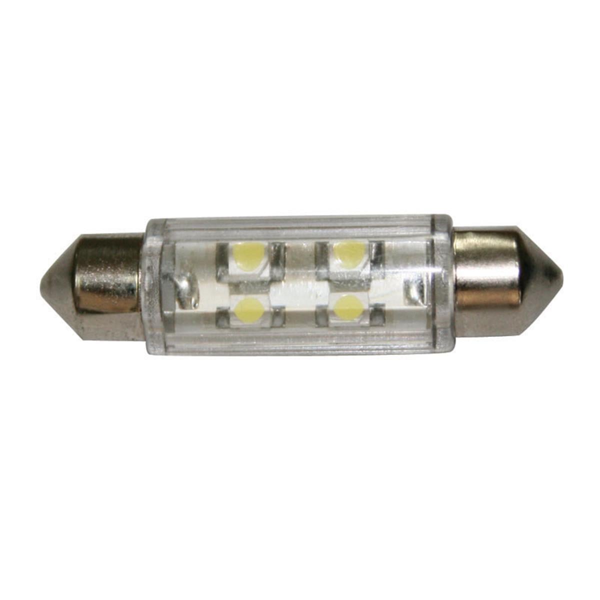  Ampül 12V, LED, T11, SV8.5-8, cool white - 2x4 LEDs 360°,11x39mm 