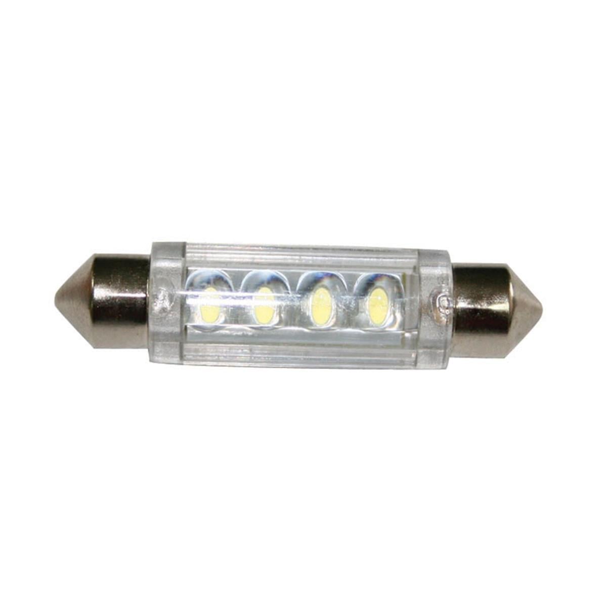  Ampül 12V, LED, T11, SV8.5-8, cool white - 4 LEDs, 11x41mm 