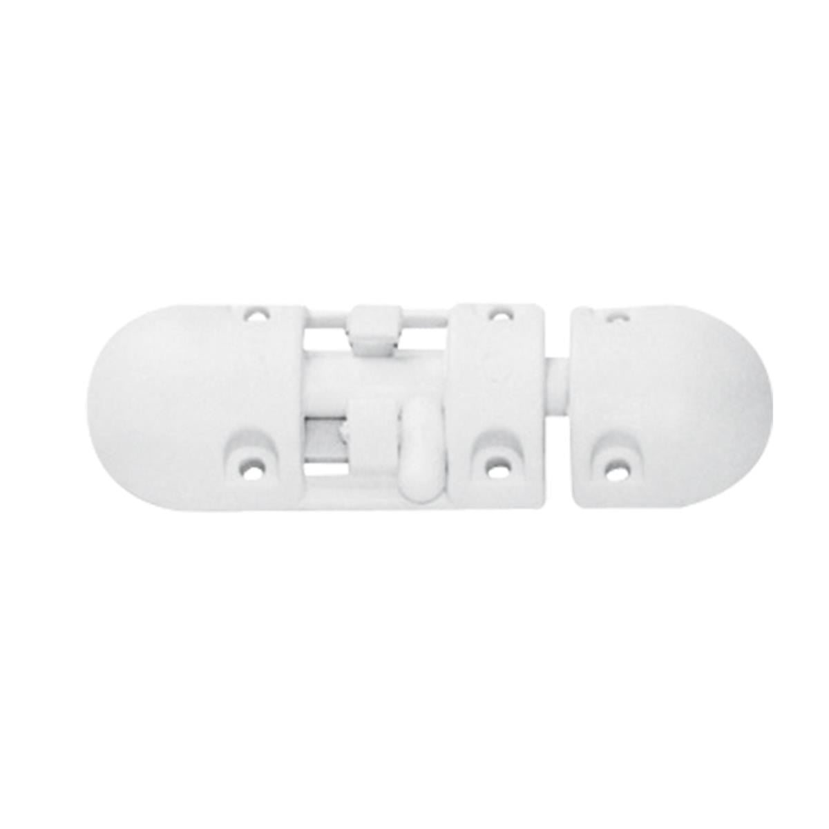  Anti-Rattle Barrel Bolt, Plastic, White 
