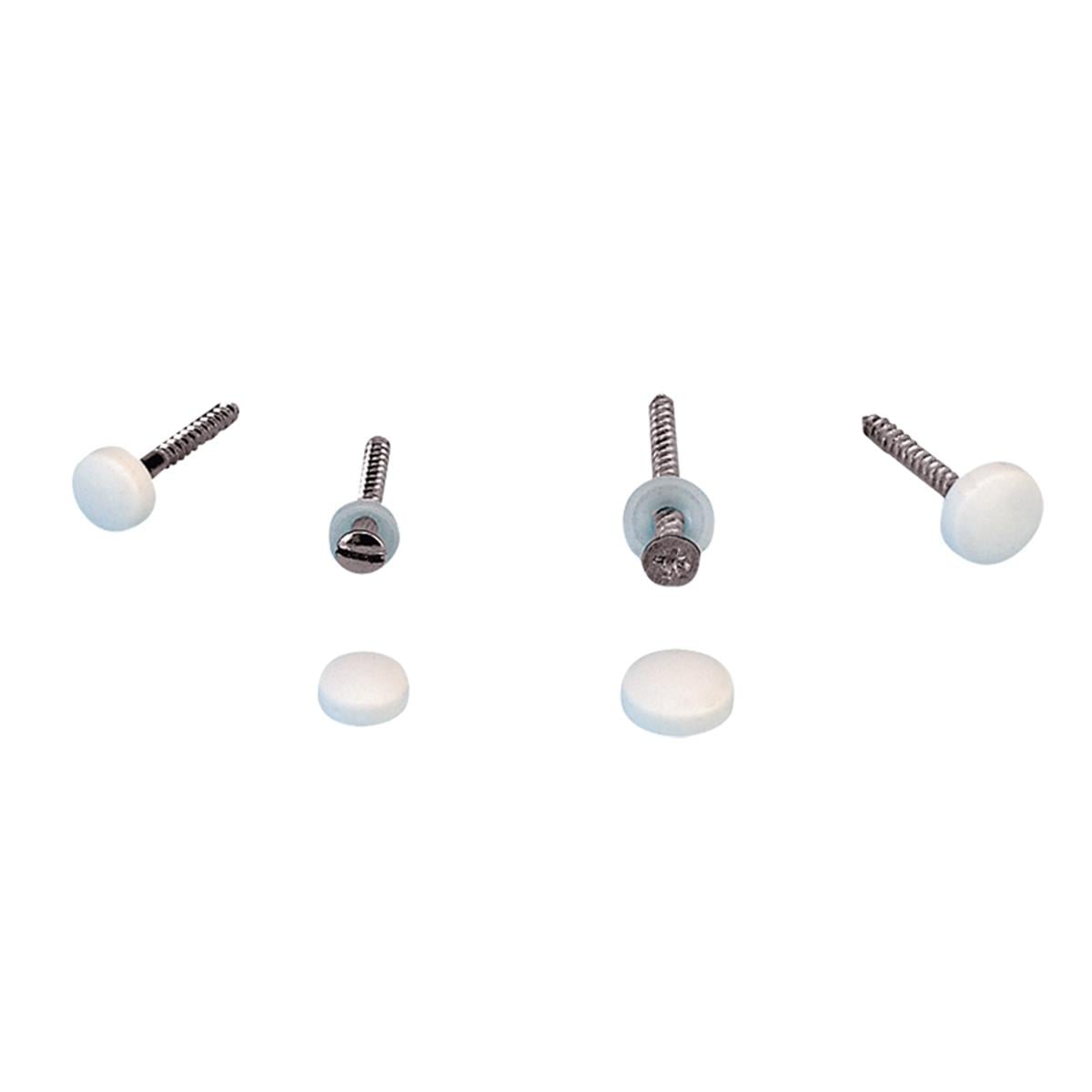  Cap & Washer for Screw, Ø3.5mm, Plastic, White 