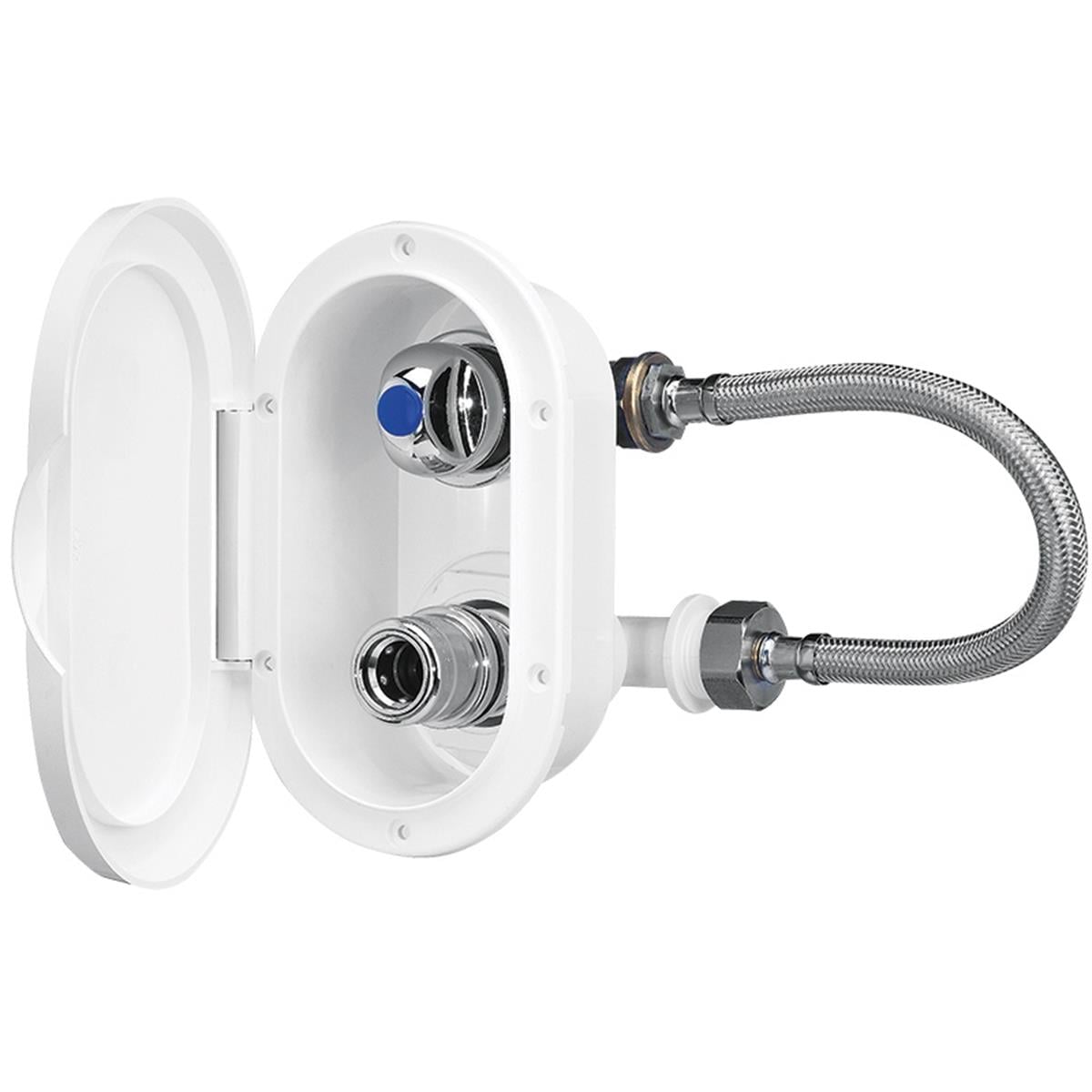  Case w/Cold Wat.Tap & Outlet, Elbow Conn w/Lid, White 