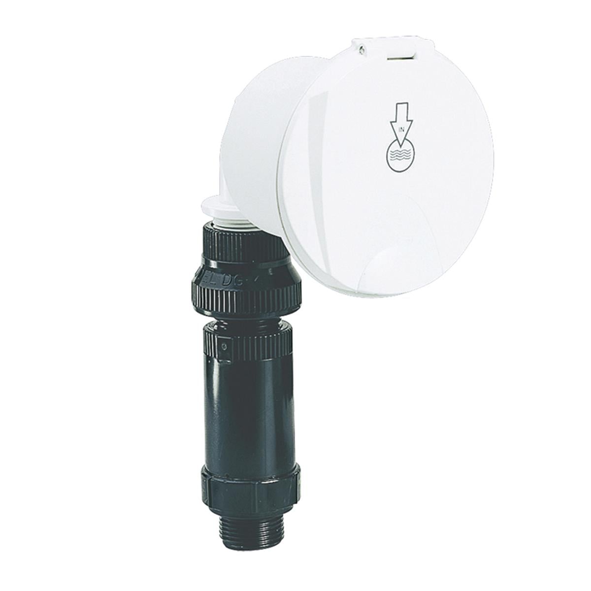  Case w/Fr.Water Inlet, w/Lid, Straight Conn. White 