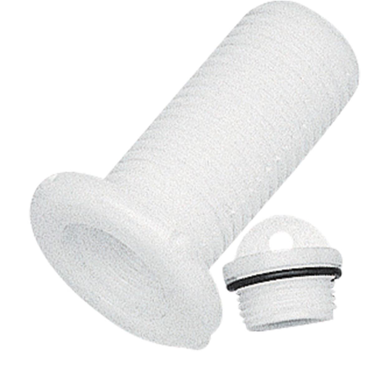  Drain Socket w/Plug, Round, Plain, Ø48mm, White 