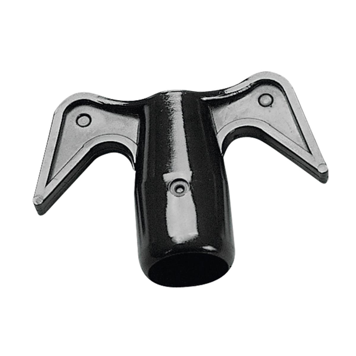  Hook Double, Plast. Threaded, Ø30mm, Black 