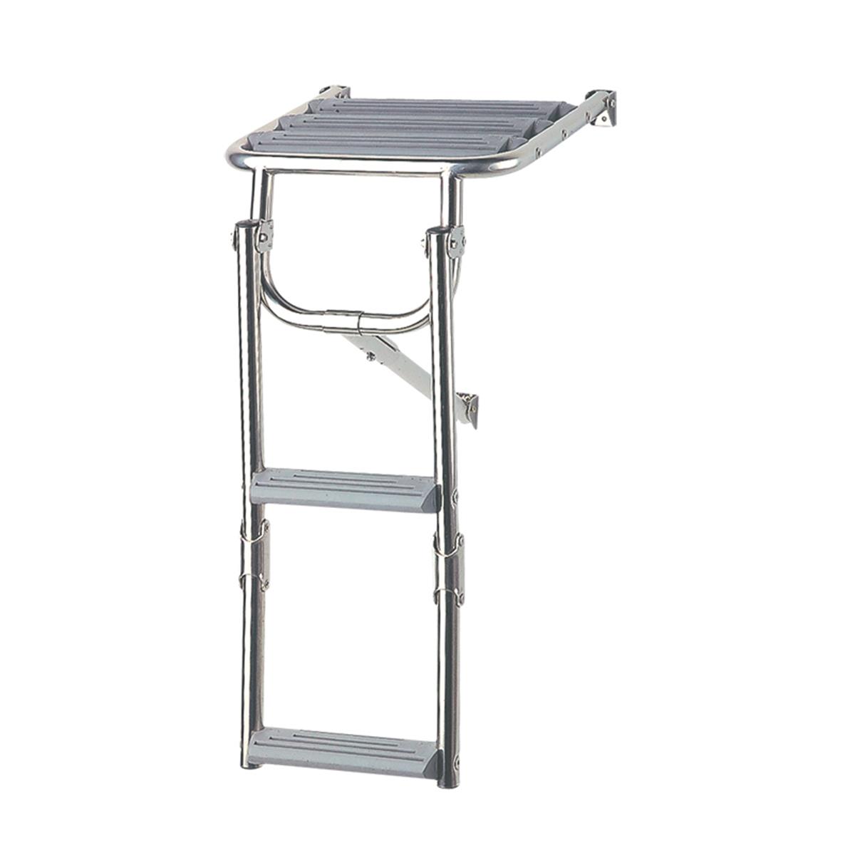  Platform Ladder,Inox 316, w/2 Plastic Steps 