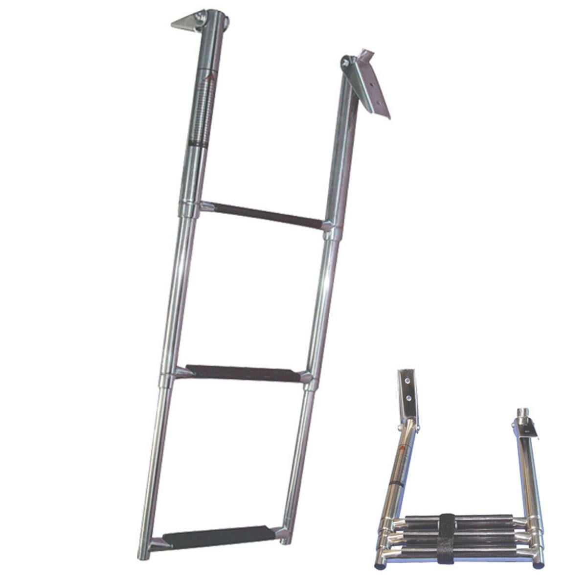  Teleskopik Merdiven, Krom,3 Bas., Inox 316, 330x860Mm 