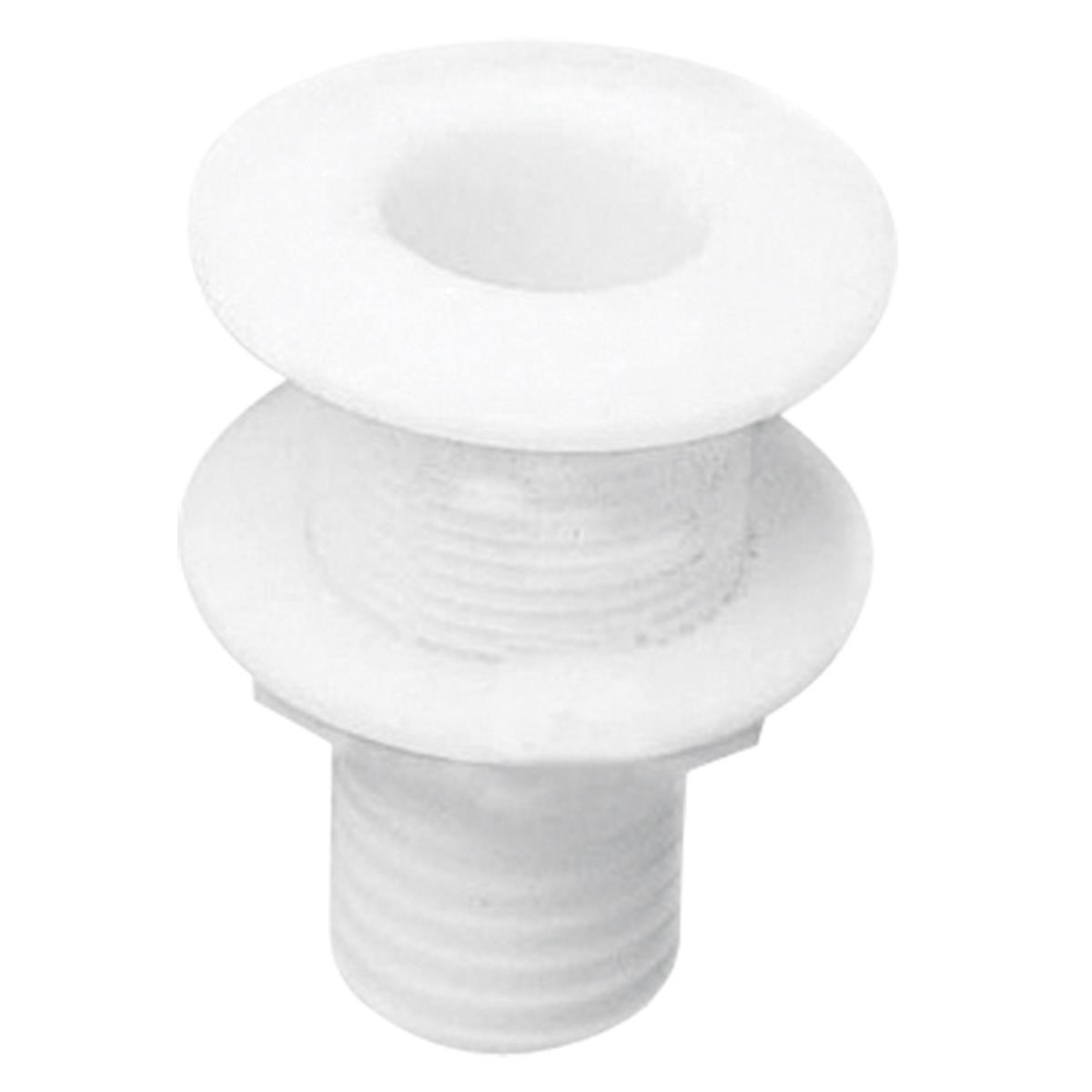  Thru-Hull Fitting 1 1/2'', w/Hose Barb Ø32mm, Thread L.55mm, White 