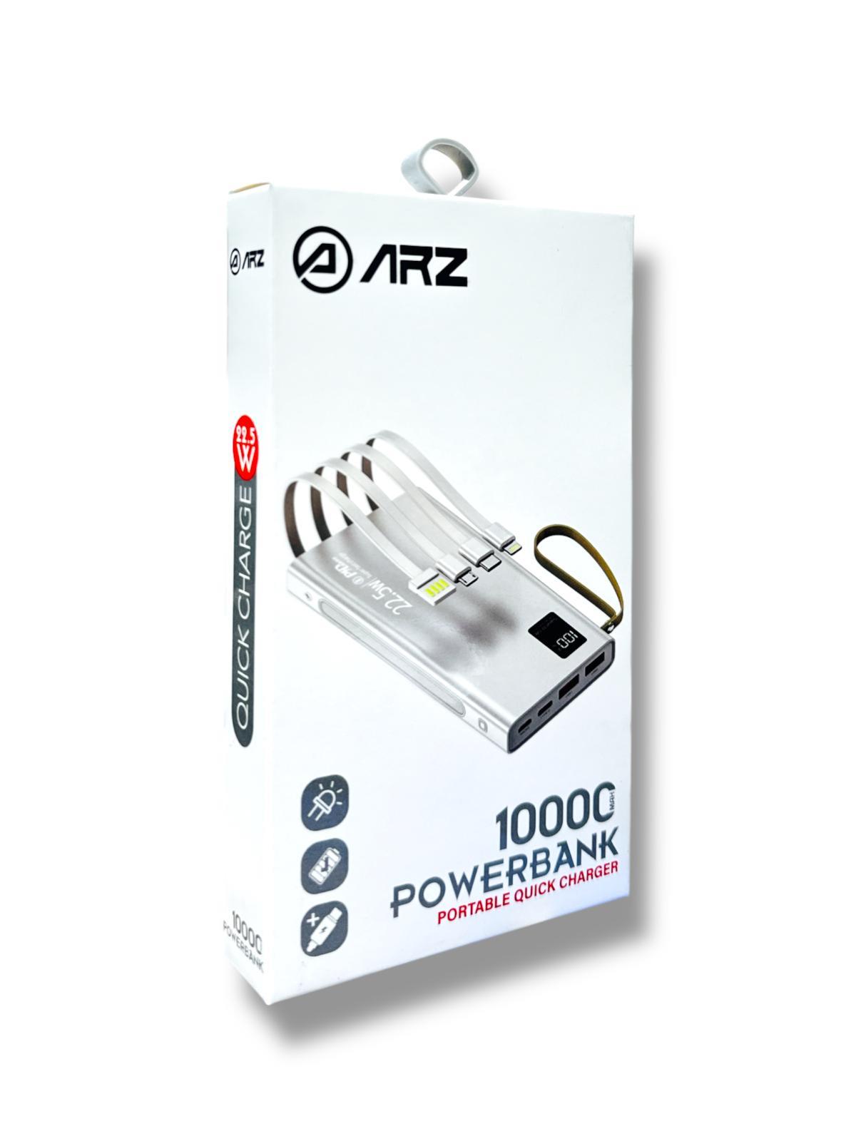 ARZ-002 Powerbank Taşınabilir Hızlı Şarj Cihazı Siyah 10000 mAh