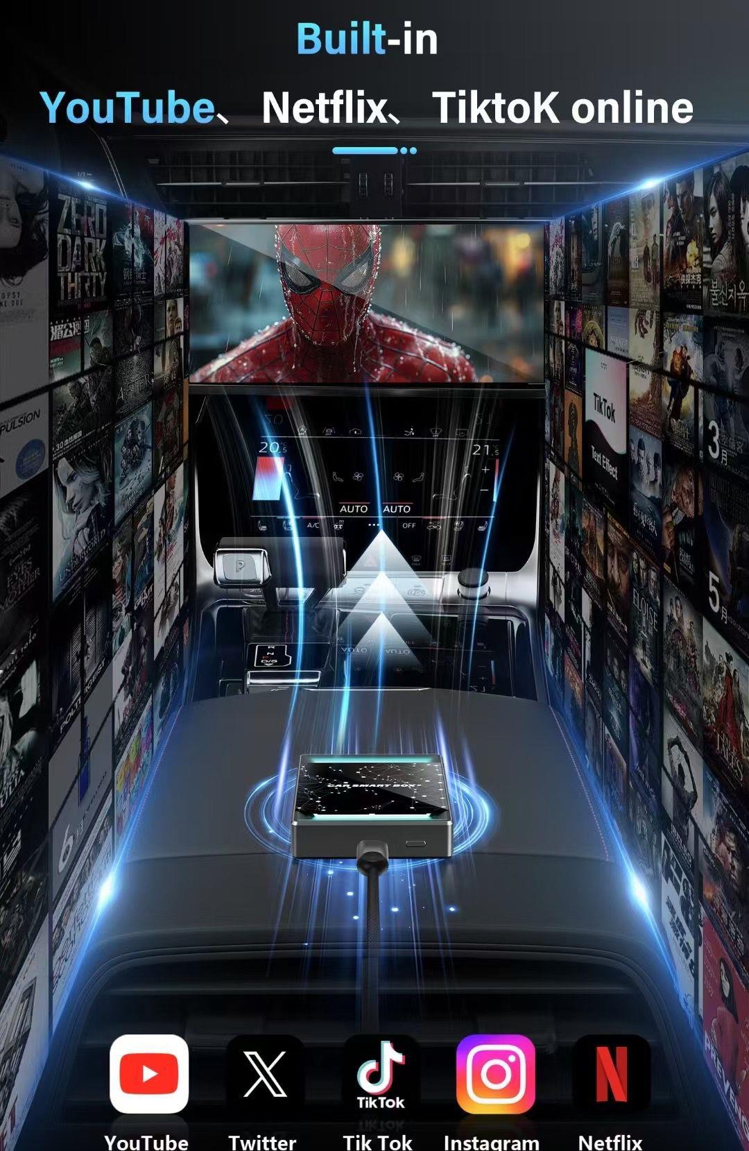 Araç İçi Multimedya Smart Box | CarPlay, Android Auto, Netflix & YouTube