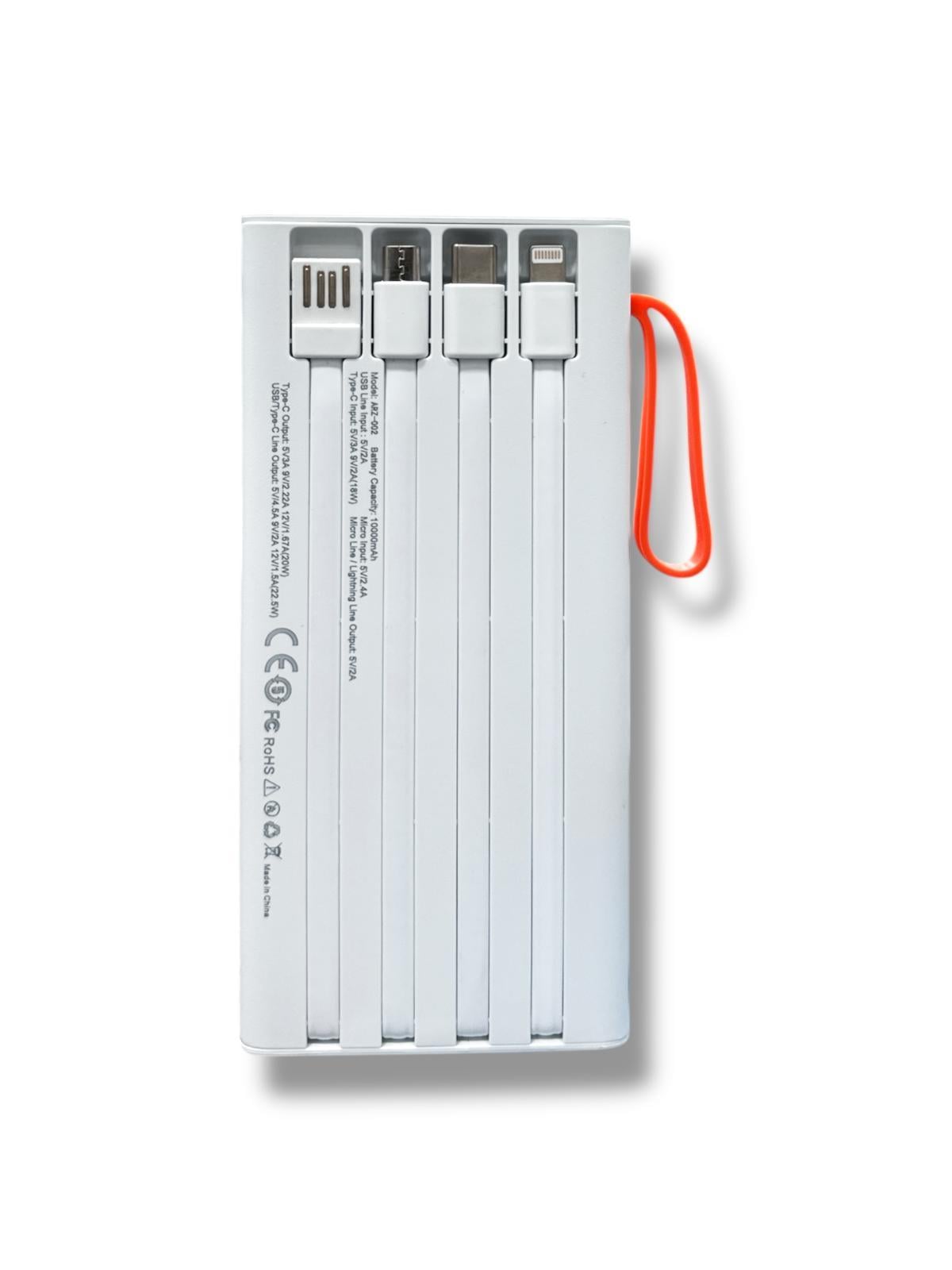 ARZ-002 Powerbank Taşınabilir Hızlı Şarj Cihazı Beyaz 10000 mAh