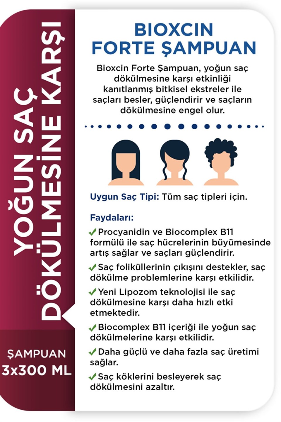 Bioxcin Forte Yoğun Saç Dökülmesine Karşı Bitkisel Şampuan 300 ml - 3 Al 2 Öde