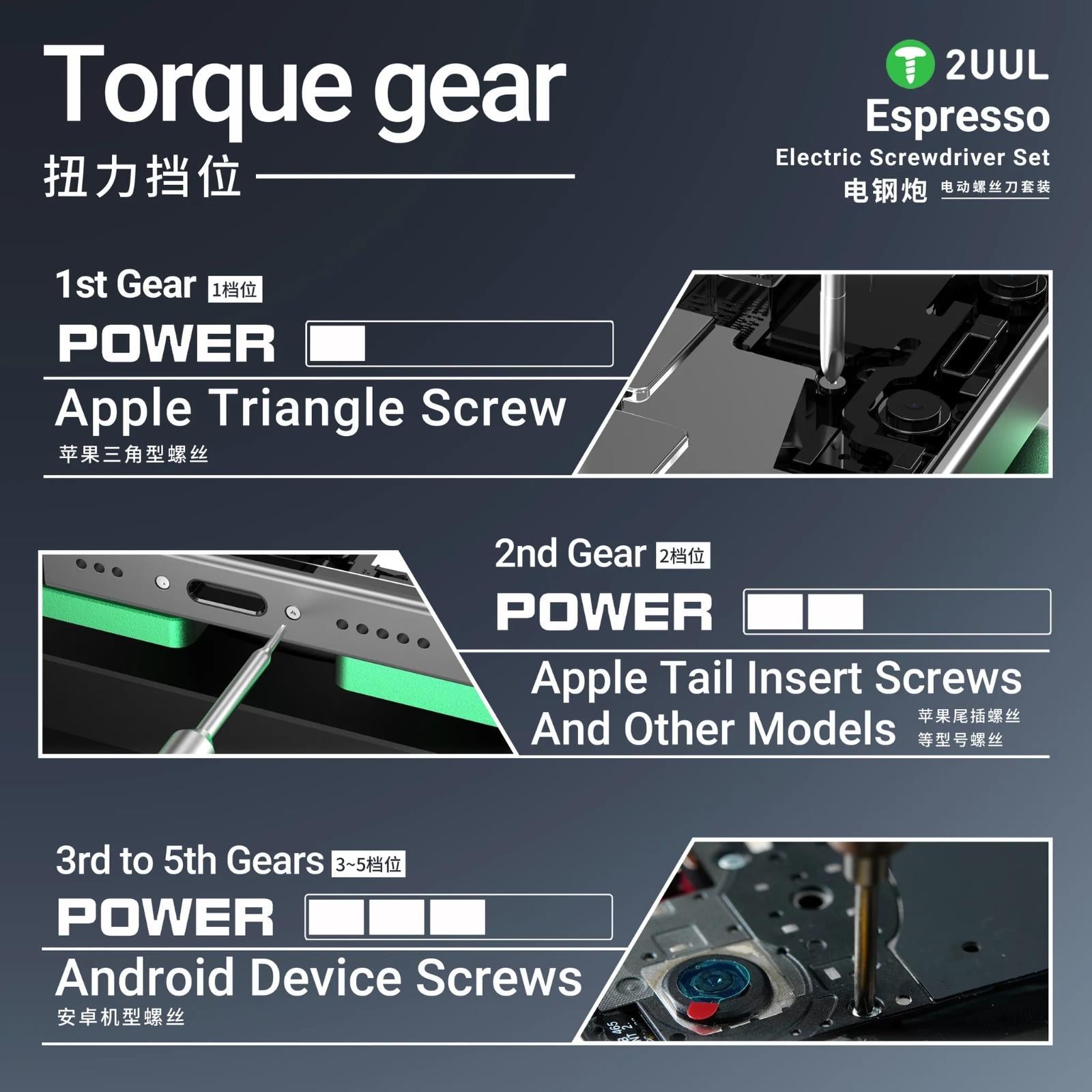 2UUL SD11 Espresso Elektrikli Tornavida Seti