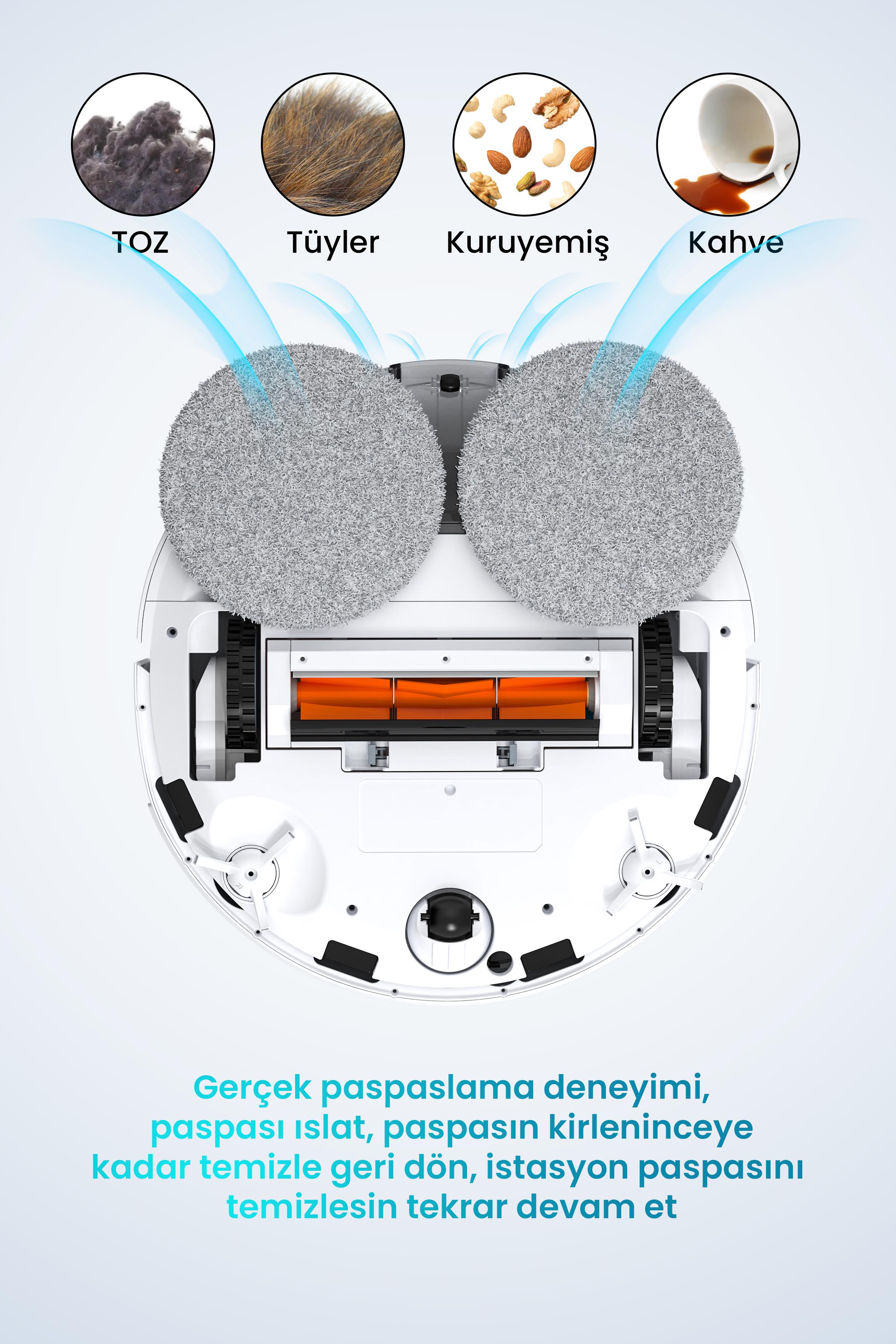 Electroll MaxPro 5000Pa Dual Cleaning System Su ve Toz Toplama Üniteli Robot Süpürge (Electroll Türkiye Garantili)