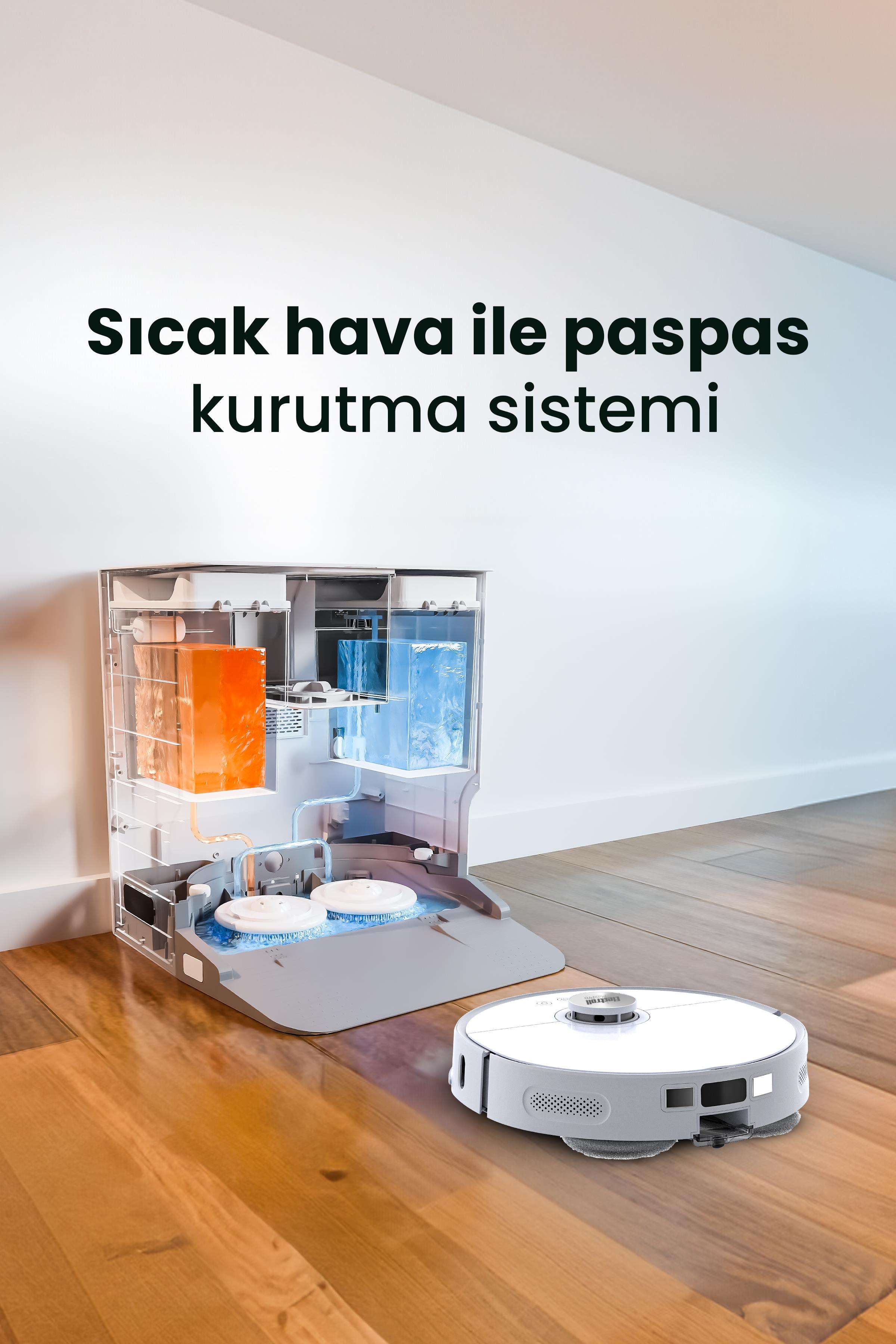 Electroll MaxPro 5000Pa Dual Cleaning System Su ve Toz Toplama Üniteli Robot Süpürge (Electroll Türkiye Garantili)