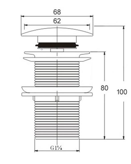 DR-09S Siyah Sifon Üst Takımı (Tahliye Deliksiz)