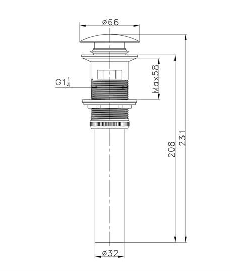 DR-10B Füme Sifon Üst Takımı (Tahliye Delikli)