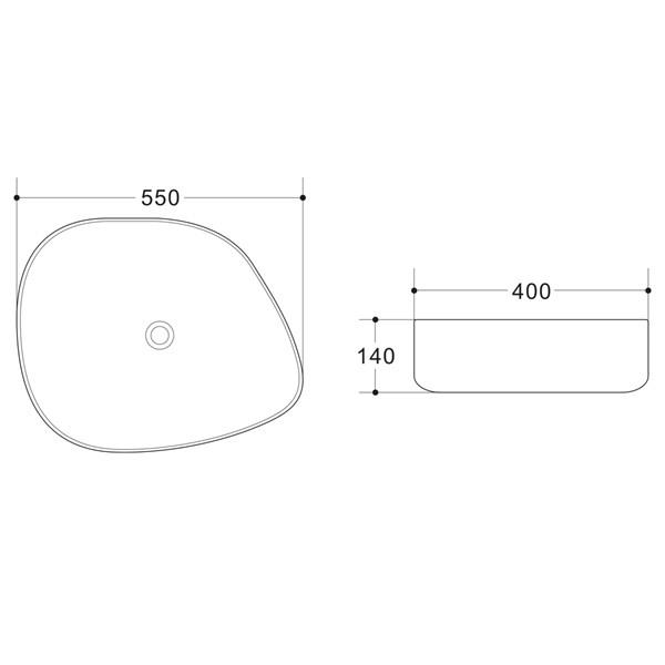 E-2107AS Tezgah Üstü Porselen Lavabo
