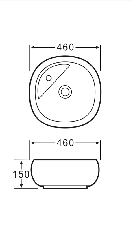 E-2108 Tezgah Üstü Porselen Lavabo