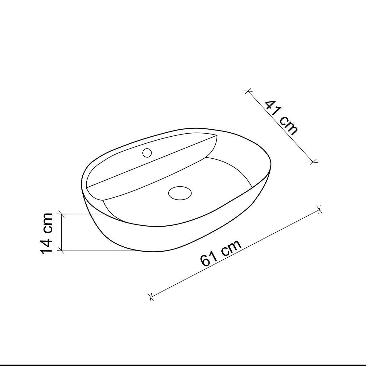 E-2114M1 Tezgah Üstü Lavabo Beyaz Mermer Desenli