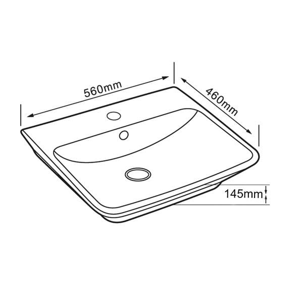 E-3038 Tezgah Üstü Porselen Lavabo