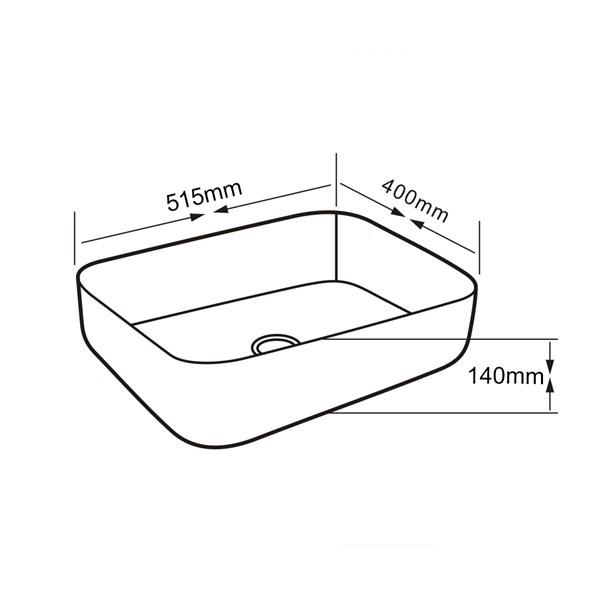 E-4619A Tezgah Üstü Porselen Lavabo