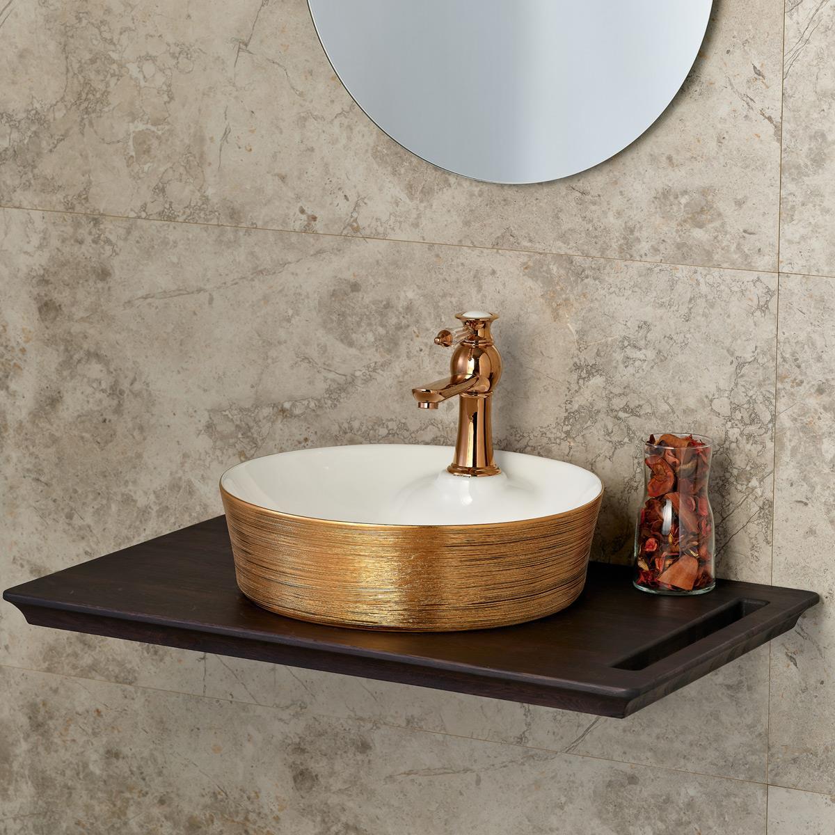 E-5002R Tezgah Üstü Porselen Lavabo