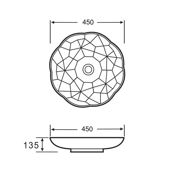 E-5006R Tezgah Üstü Porselen Lavabo